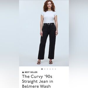 NWT: Madewell Curvy ‘90s Straight Jean in Belmere Wash, Size 27
